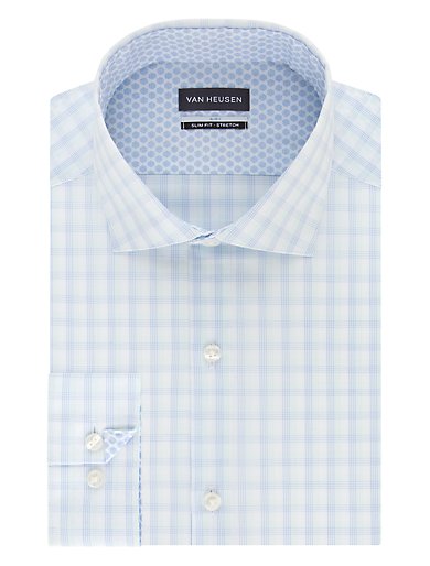 Air Slim Fit Wrinkle Free Check Button Up Dress Shirt Van Heusen