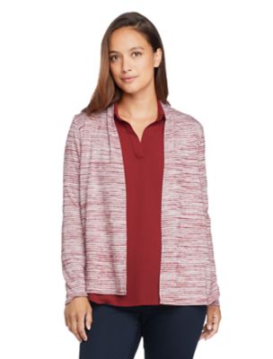 striped open front cardigan