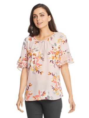purple chiffon top