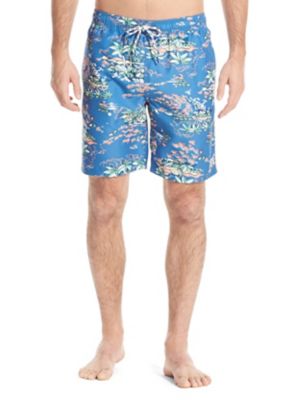 hawaiian print swim trunks